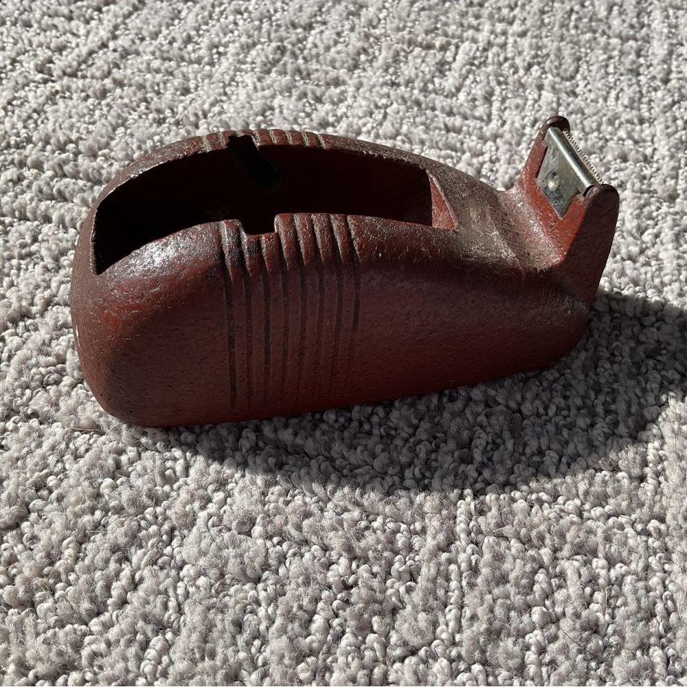 Vintage Red Cast Iron Scotch Tape Dispenser